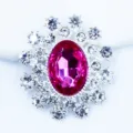Oval alloy rhinestone acrylic diy craft embellishment for clothing and luggage accessories. - Plum Red