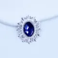 Silver oval alloy acrylic rhinestone button DIY shoe hair bow decorative accessory material - Navy Blue