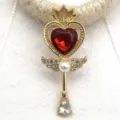 Baroque heart magic scepter alloy pendant DIY necklace handmade accessories for decor. - Dark Red