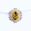 24x26mm Gold Alloy Oval Rhinestone Button For DIY Bow Hair Accessory Craft Part - Golden Yellow