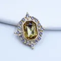 Gold rhombus alloy rhinestone decorative buckle for DIY bowknot bag doll accessories item. - Light Coffee