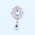 Goudkleurige legering strass druppel hanger DIY decoratief accessoire voor kleding - Wit