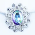 Oval alloy rhinestone acrylic DIY accessory, sparkling embellishment for apparel and bags. - AB Color