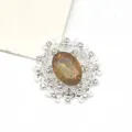 Ovale Legierung Strass DIY Schmuck Zubehör Blumenbasis Bastelkomponente Fundstücke - Hellkaffee