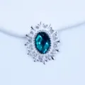 Silver Oval Alloy Rhinestone Decorative Buckle DIY Shoe Hair Bow Accessory Craft - Cyan