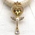 Gold heart magical wand pendant alloy DIY jewelry charm accessory variant style option - Light Coffee