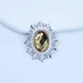Silver Oval Alloy Acrylic Rhinestone Decorative Button DIY Hair Bow Accessory Material - Light Coffee