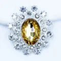 Oval alloy rhinestone DIY craft accessory for clothing and bags, sparkling crystal decor. - Light Coffee