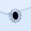 Silver oval alloy rhinestone decorative accessory button DIY bow hair clip craft material - Black