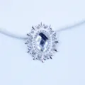 Silver oval alloy acrylic rhinestone decorative buckle for DIY shoes clothing and hair bows. - White