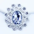 Silver alloy oval rhinestone crystal DIY decorative button for garments and bags accessories. - White