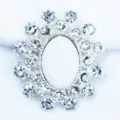 Wholesale 25x28MM Oval Alloy Rhinestone White Acrylic DIY Clothing Bag Accessory - Stone White