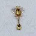 Gold Zinc Alloy Rhinestone Oval Acrylic Pendant Flower DIY Craft Accessory Variant Item - Light Coffee