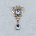 Gold alloy rhinestone oval acrylic pendant DIY clothing hair bag crystal jewelry accessory - White