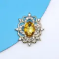 Oval alloy acrylic resin flower tray DIY badge holder handmade jewelry cos prop necklace pendant - Gold Base Golden Yellow