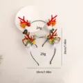 Serre-tête bois de renne de Noël fête bricolage accessoires cheveux cadeau d'enfant - Pompon Clochette + Pomme de Pin à Plumes