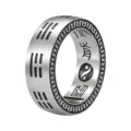 Anillo giratorio de Tai Chi Bagua de acero de titanio vintage para hombre, estilo retro. - 6# / Plateado