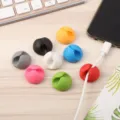 Colorful silicone cable clips desktop wire organizer for data charging cords management - Single Hole / Random Color