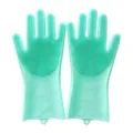 Silikon Spülhandschuhe mit Borsten in Mintgrün für die einfache tägliche Haushaltsreinigung. - 100.00g / Grün