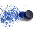 Blue glitter for makeup, holographic sequin dust for face, body, festival party and nail art. - Blue