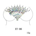 Acrylic chest rhinestone stickers festival body jewel temporary tattoo sparkling crystal body art - XT-06 Style / 14cm*18.5cm