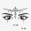 Festival face rhinestone stickers crystal temporary eyebrow jewels makeup body art gems 1pc - YT-49