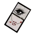 Detailopname van DIY gezicht strass stickers met rode en witte stenen voor make-up decor. - ET-05-2