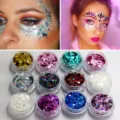 Kleurrijke cosmetische gezichtglitter potjes set met strass make-up voor feestjes en festivals. - Decoratief roze