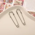 Thickened large metal safety pins for DIY jewelry making, bag chains, and keychains. - 60mm (5 pcs/Pack) / Silver