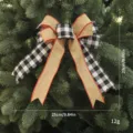 Christmas tree burlap bow, black and white plaid decorative ribbon bow variant style. - Black and White Plaid