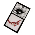 DIY gezicht strass stickers rode bloemvormige acryl edelstenen voor oogmake-up deco - ET-07-1