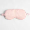 Elegant pink vintage style imitation silk sleep eye mask with comfortable elastic band. - Pink