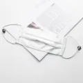 White silk face mask for summer breathable double layer ice silk adjustable ear loops dustproof - White