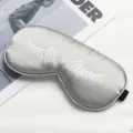 Grey Silk Sleep Eye Mask Eyelash Pattern Soft Comfortable Nap Blindfold Travel 1Pack - Business Grey