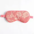 Pink vintage floral sleep mask, soft satin eye mask with elastic band for comfortable napping. - Fragrant Leaves