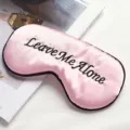Silk sleep mask with cute embroidery, comfortable shading eye mask for travel and nap time use. - Pink