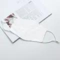 Plain solid color silk face mask breathable summer dustproof face cover with ear loops. - White