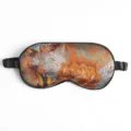Vintage Chinese style silk sleep mask with floral print and elastic strap for daily nap. - Classical Roses