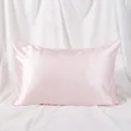 Pink satin pillowcase solid color soft smooth silk pillow cover for hair and skin bedroom home - Light Pink No.23