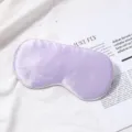 Paarse zijde slaapmasker zacht ademend satijn oogmasker voor reizen slapen blokkeer licht - Lichtpaars (Sering)