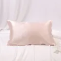 Taie d'oreiller en soie satin unie pour literie de chambre, housse de coussin moderne et douce. - 48x74cm / Rose chair