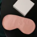 Pure silk sleep mask in solid pink color, breathable and comfortable for travel and home use. - Dusty Pink