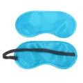 Comoda maschera da notte in raso blu per viaggi sonnellino in ufficio e riposo notturno. - Celeste