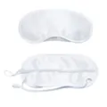 Plain white satin sleep mask for travel and relaxation, comfortable elastic strap design. - White Polyester