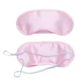 Pink satin sleep mask for travel and sleeping, soft shading eye cover with elastic band. - Polyester Pink