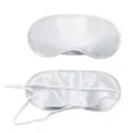 White satin sleep mask for travel, soft shading eye cover with elastic band for rest. - Polyester Silver