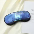 Starry sky deer print imitation silk sleeping eye mask with adjustable strap for rest. - Starry Sky - Streaming Light Elk / OPP Bag and Paper Card Packaging