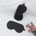 Black pure silk sleep mask, breathable blackout eye shade variant, comfortable adult blindfold - Black