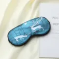 Silk sleep mask with starry deer print, comfortable shading eye mask for sleeping and travel. - Starry Sky - Forest Elk / OPP Bag and Paper Card Packaging