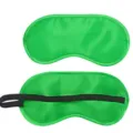 Green satin sleep mask for resting, smooth blindfold with elastic strap for travel and nap. - Green